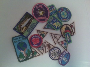 My pile of badges